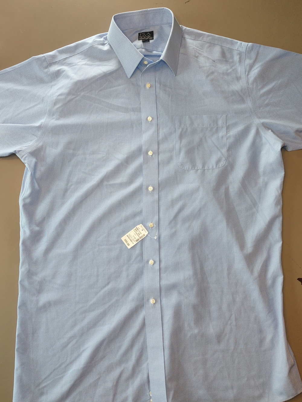 New Jos. A. Bank Light Blue Micro-Check Dress Shirt - Picture 5 of 8